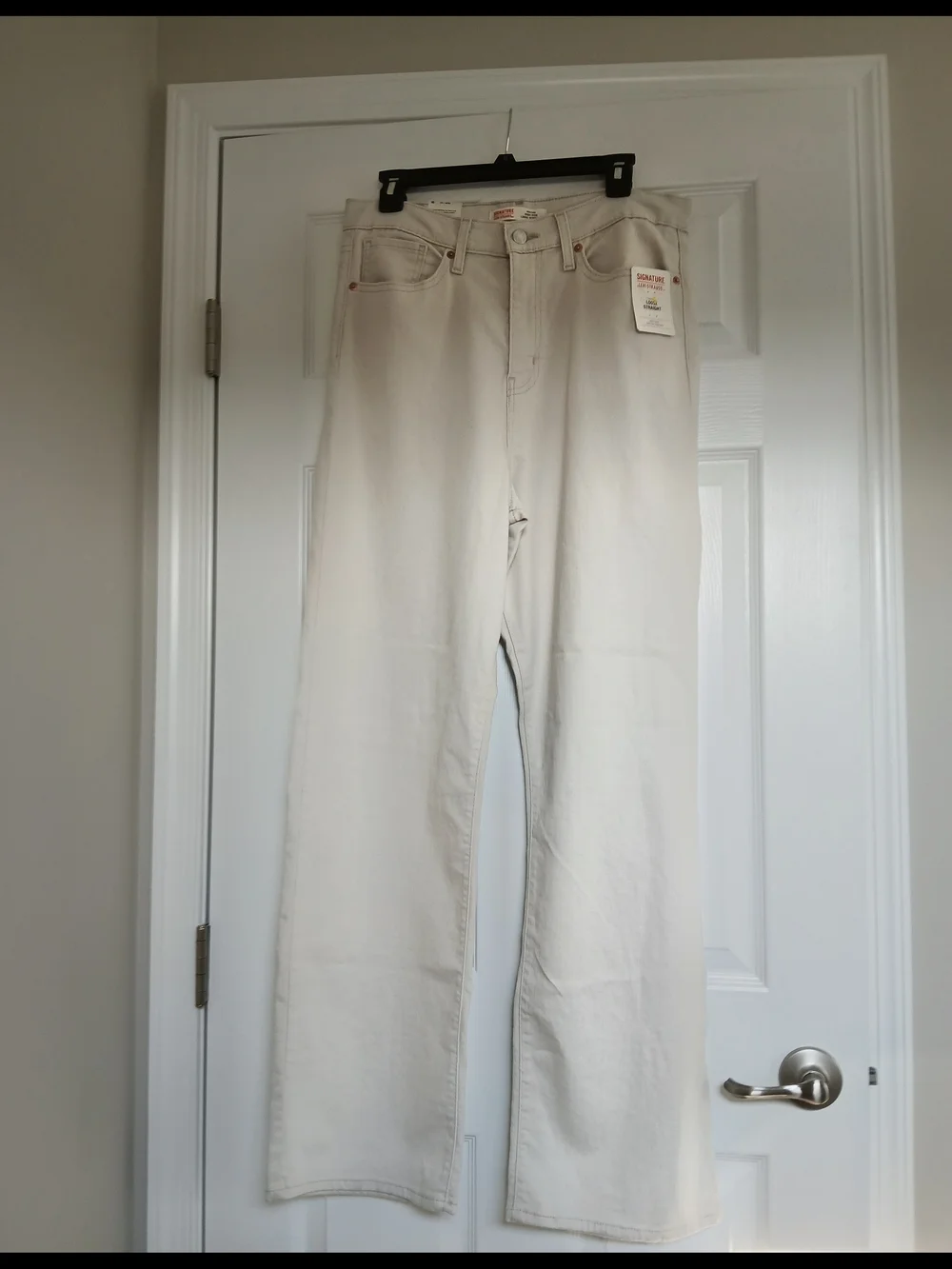 Levi's Off-White Wide-Leg High-Rise Jeans